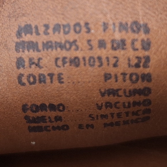 Franco Cuadra Mens Brown Python Suede Leather Driving Loafers Made in Mexico 9.5 - Picture 8 of 11